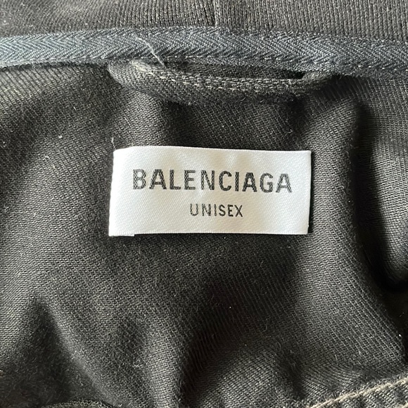 NWOT Balenciaga Hooded Denim Jacket in Black - Picture 7 of 12